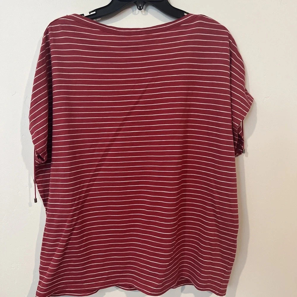Black Label Polo Ralph Lauren Womens Sz XL Red Striped Short Sleeve